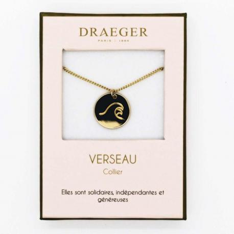 Collier pendentif signe VERSEAU - 42 cm env réglable