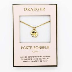 Collier pendentif Draeger motif TREFLE - 42 cm env réglable