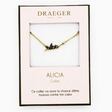 Collier pendentif prénom ALICIA - 42 cm env réglable