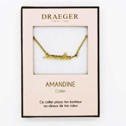 Collier prénom personnalisé AMANDINE - 42 cm env réglable