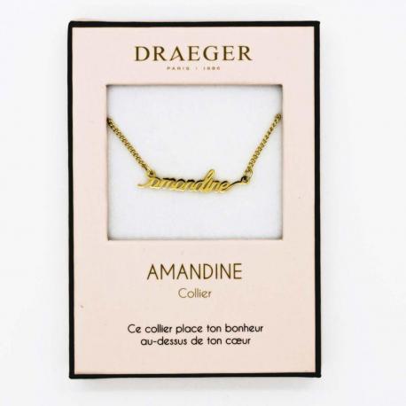 Collier pendentif prénom AMANDINE - 42 cm env réglable