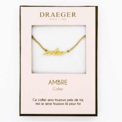 Collier prénom personnalisé AMBRE - 42 cm env réglable