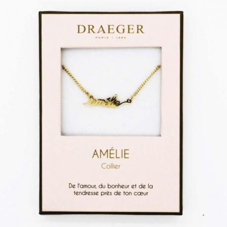 Collier pendentif prénom AMELIE - 42 cm env réglable