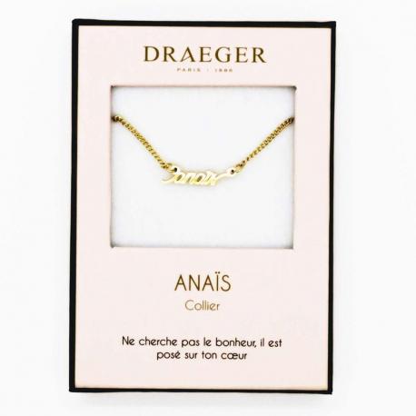Collier pendentif prénom ANAIS - 42 cm env réglable