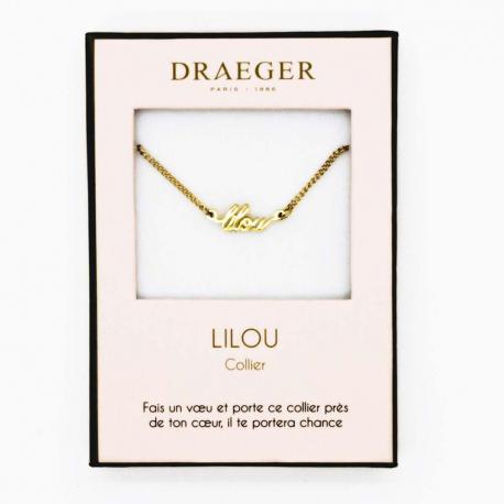 Collier pendentif prénom LILOU - 42 cm env réglable