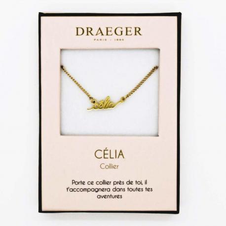 Collier pendentif prénom CELIA - 42 cm env réglable