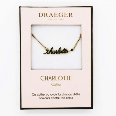 Collier pendentif prénom CHARLOTTE - 42 cm env réglable