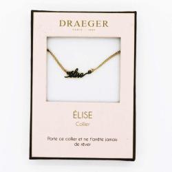 Collier personnalisé Draeger prénom ELISE - 42 cm env réglable