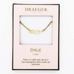 Collier prénom personnalisé EMILIE - 42 cm env réglable