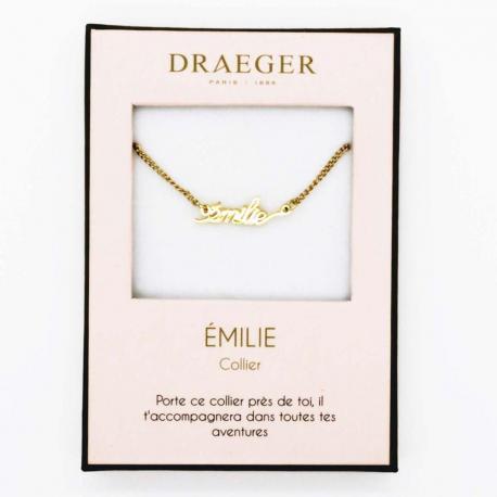 Collier pendentif prénom EMILIE - 42 cm env réglable