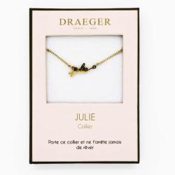 Collier prénom personnalisé JULIE - 42 cm env réglable