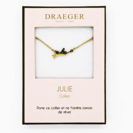 Collier pendentif prénom JULIE - 42 cm env réglable