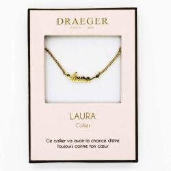 Collier pendentif prénom LAURA - 42 cm env réglable