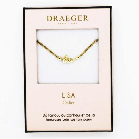 Collier pendentif prénom LISA - 42 cm env réglable