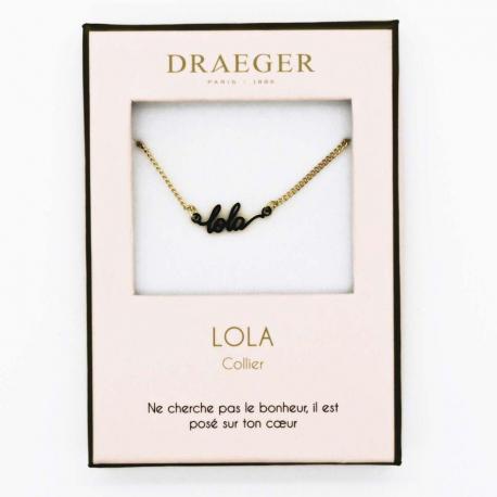 Collier pendentif prénom LOLA - 42 cm env réglable