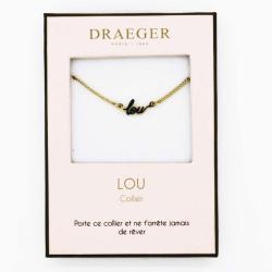 Collier personnalisé Draeger prénom LOU - 42 cm env réglable
