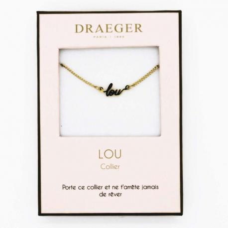 Collier pendentif prénom LOU - 42 cm env réglable