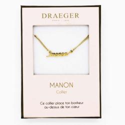 Collier pendentif prénom MANON - 42 cm env réglable