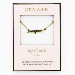 Collier pendentif prénom MARGAUX - 42 cm env réglable