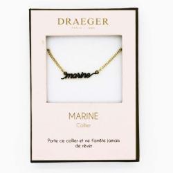 Collier pendentif prénom MARINE - 42 cm env réglable