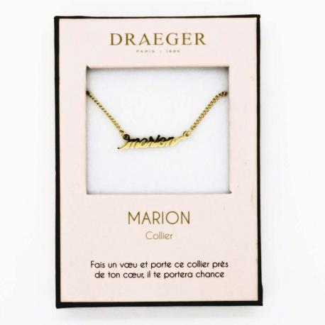 Collier pendentif prénom MARION - 42 cm env réglable