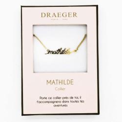 Collier pendentif prénom MATHILDE - 42 cm env réglable