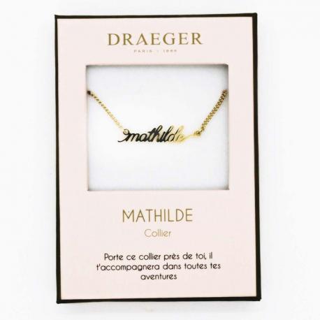 Collier pendentif prénom MATHILDE - 42 cm env réglable