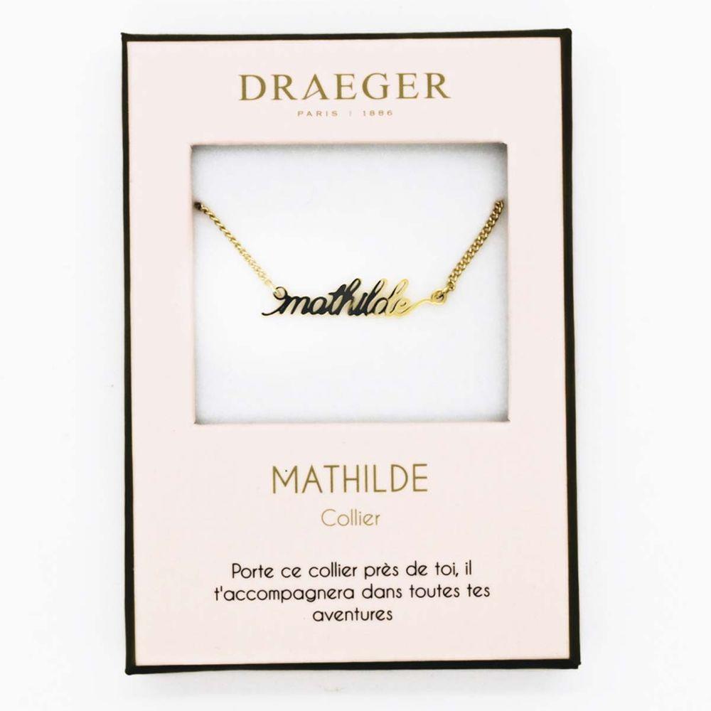 Collier Prenom Personnalise Mathilde 42 Cm Env Reglable Planete Images Com