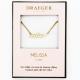 Collier pendentif prénom MELISSA - 42 cm env réglable
