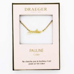 Collier prénom personnalisé PAULINE - 42 cm env réglable