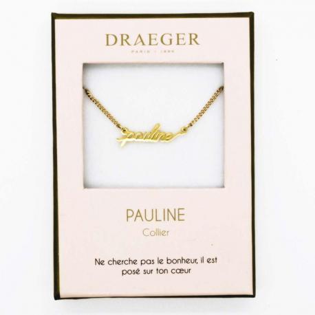 Collier pendentif prénom PAULINE - 42 cm env réglable