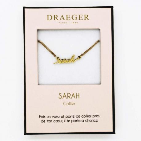 Collier pendentif prénom SARAH - 42 cm env réglable