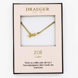 Collier pendentif prénom ZOE - 42 cm env réglable
