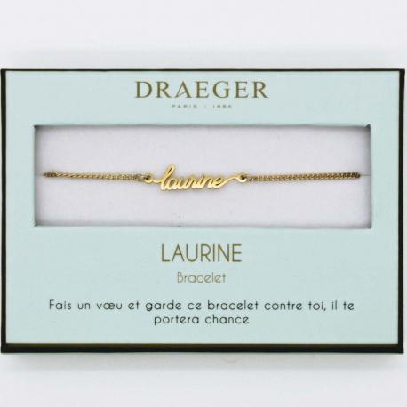 Bracelet prénom LAURINE - 14 cm environ réglable