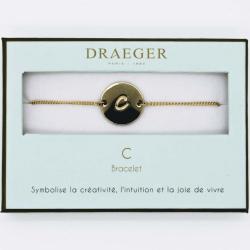 Bracelet personnalisé Draeger lettre C - 14 cm environ réglable