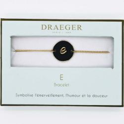 Bracelet personnalisé Draeger lettre E - 14 cm environ réglable