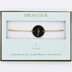 Bracelet personnalisé Draeger lettre J - 14 cm environ réglable