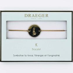 Bracelet lettre K - 14 cm environ réglable