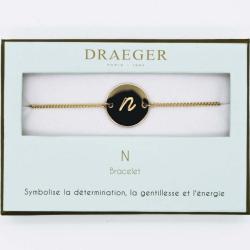 Bracelet personnalisé Draeger lettre N - 14 cm environ réglable