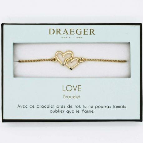 Bracelet motif COEUR ENTRELACE - 14 cm environ réglable