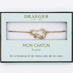 Bracelet motif CHAT - 14 cm environ réglable