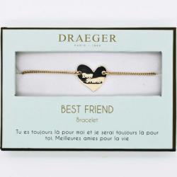 Bracelet personnalisé Draeger motif COEUR BEST - 14 cm environ réglable