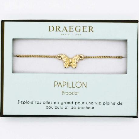 Bracelet motif PAPILLON - 14 cm environ réglable
