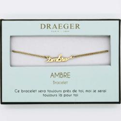 Bracelet prénom AMBRE - 14 cm environ réglable