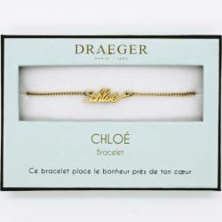Bracelet prénom personnalisé CHLOE - 14 cm environ réglable