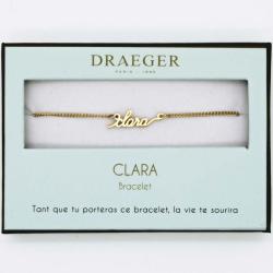 Bracelet prénom personnalisé CLARA - 14 cm environ réglable