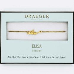 Bracelet prénom personnalisé ELISA - 14 cm environ réglable