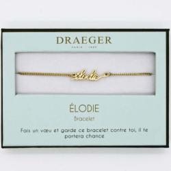 Bracelet prénom personnalisé ELODIE - 14 cm environ réglable