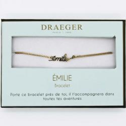 Bracelet prénom personnalisé EMILIE - 14 cm environ réglable