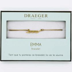 Bracelet prénom personnalisé EMMA - 14 cm environ réglable